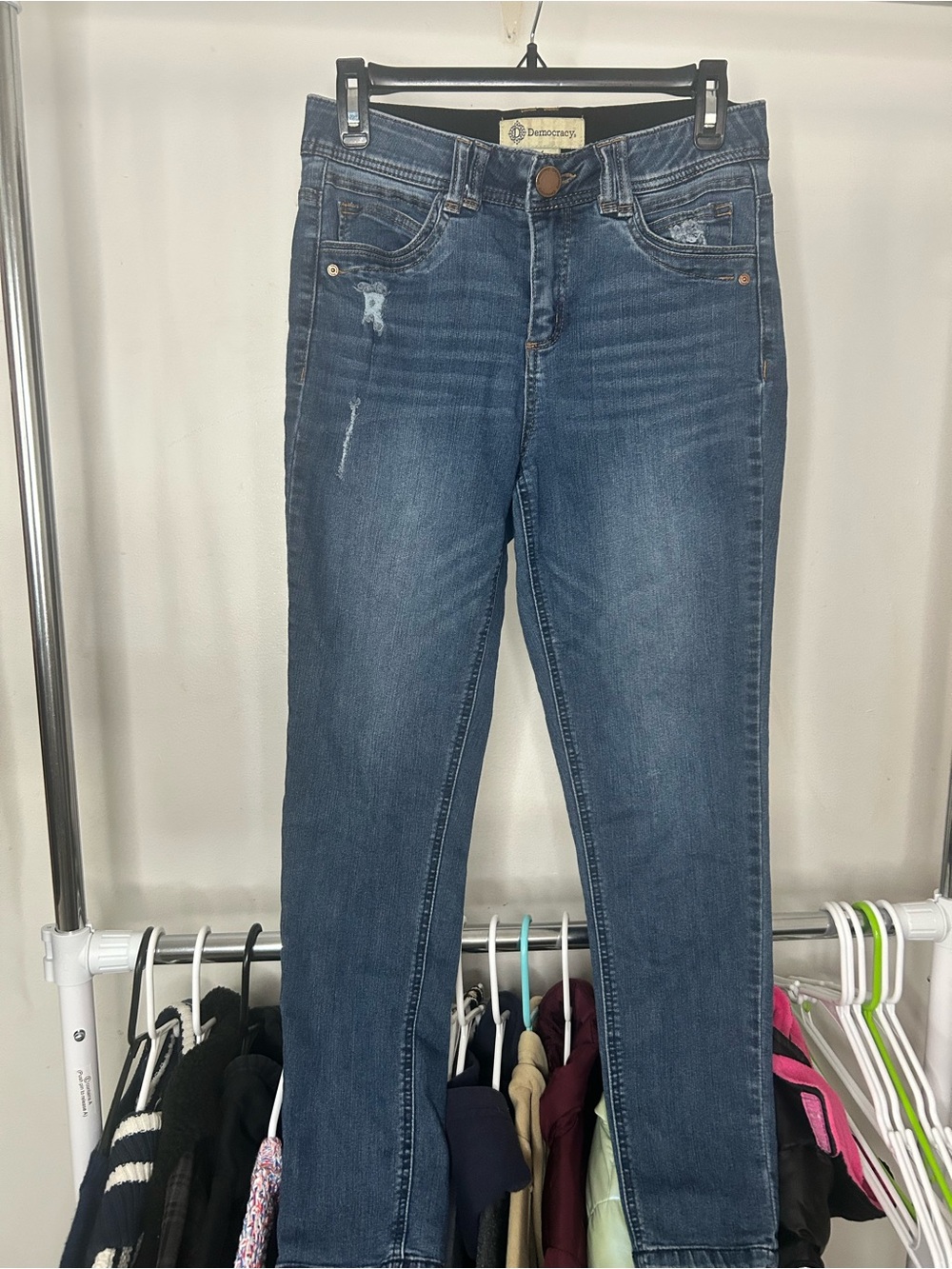 Democracy Women's Skinny Jeans in Dark Blue Wash